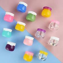 3 buah 10g Wadah Mini Lucu Warna Pink Transparan Kosong untuk Krim, Lotion, Lip Balm, dan Scrub Saat Bepergian - Putih - View 1