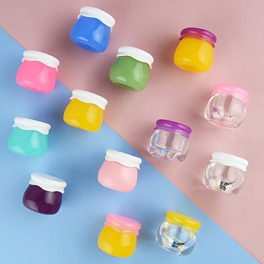 3pcs 10g Cute Mini Pink Clear Empty Cream Lotion Jar Case For Travel Lip Balm Scrub Container - White - View 1