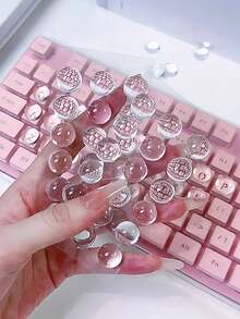 36 buah Stiker Tutup Tombol Keyboard Kristal Bening Lucu untuk Anak Perempuan, Alat Bantu Mengetik untuk Kuku Panjang, Pelindung Kuku Timbul 3D Perekat Sendiri, Dekorasi Keyboard Kantor DIY (Ramah Kuku & Tidak Merusak) - View 8