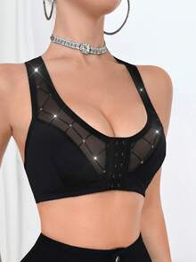 Women's Shiny Fabric Comfortable Underwear - Black - View 4
