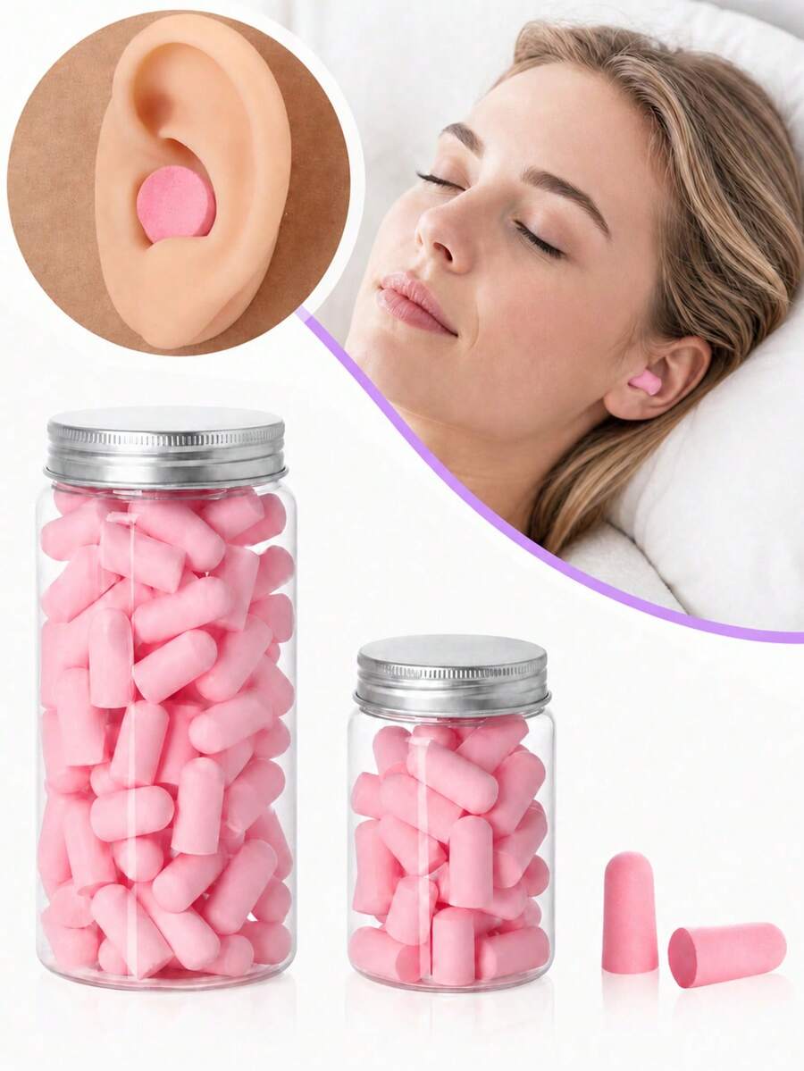 10/24/60/120pcs Foam Earplugs 32dB NRR Noise Reduction Earplugs, Suitable For Sleep, Snoring Noise Cancellation, Travel, Loud Music, Concerts, Shooting, Work, Construction, Hearing Protection - Pink - View 1