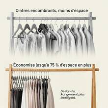 Premium Cintres en Velours (Gris, Paquet de 50) | Antidérapants | Durables | Peu encombrants | Pour chemises, vestes et robes | - couleur comme sur la photo - Voir 5