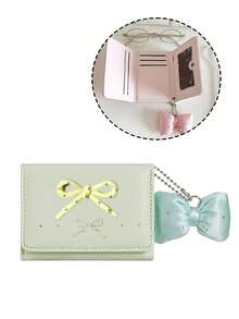 Macaron Color Palette And Bow Embellishments ,Pocket Small Women Wallet Mini Lightweight Minimalist Fashion Women Wallet Wallet Women,Back To School - A - View 14