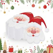 40 st tecknade servetter formade som jultomtehuvuden, Merry Christmas, bordsdekoration för hemmet, lämpliga för jul- och nyårsparty, även för födelsedag, bröllop, restaurang och sammankomst - Flerfärgad - Visa 10
