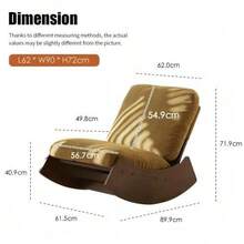 Comfortable Rocking Chair, High-Quality Upholstered Armchair, Solid Wood Frame, Perfect For Various Living Areas, Accent Reading Chair For Bedroom And Living Room - 橘色 - 查看 2