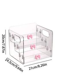 Pink Bow Desktop Organizer/Portable Three-Tier Storage Rack/Cosmetic Organizer/Suitable For Storing Lipsticks, Perfumes, Makeup Brushes, Toners, Lotions, Etc./Applicable For Bathrooms, Bedrooms, And Vanities/Desk & Drawer Organizer For Home Storage - Multicolor - View 12