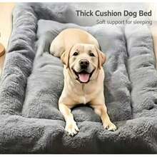 1pc Thickened Anti-Scratch Dog Bed Pad, All-Season Washable Pet Sleeping Mat, Warm And Durable Pet Bedding. Made Of Thickened Fabric, Strong And Wear-Resistant, Anti-Scratch And Anti-Bite, Tough, Effectively Resists Dog Scratching. Suitable For All Seasons, Warm Fabric, Provides Warmth In Cold Weather, Machine Washable, Doesn't Deform After Washing, Easy To Care For. - Grey - View 7