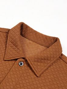 Men's Lightweight Casual Brown Single-Breasted Pocket Shacket - Brown - View 5