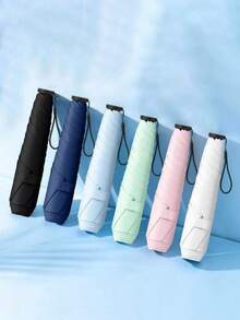 Pencil Umbrella, Ultra-Light Mini Pencil Umbrella, UPF 50+ Sun Protection, Foldable Pocket Parasol, Sun And Rain Protection, Suitable For Carrying, Walking, Travel And Outdoor Use - Multicolor - View 3