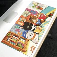 Cute Cat Large Desk Mat, Comfortable Reading Cat Design, Extended Gaming Mouse Pad, Aesthetic Colorful Desk Mat, Non-Slip Rubber Bottom, Waterproof Keyboard & Laptop Pad, Office & Home Decor, Gift For Cat Lovers ﻿ - View 4