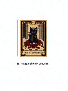 1pc Frameless Funky Black Cat Skeleton Tarot Witch Wall Art Dorm Gift - Multi-color - View 15