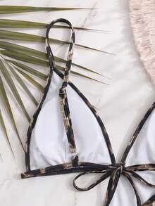Spring/Summer New Niche Design Vintage Leopard Print Spaghetti Strap Body-Flattering One-Piece Swimsuit For Vacation - Multicolor - View 7