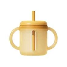 Newborn Baby Full Silicone Learning Cup, Dual Handle Large Mouth Direct Drink & Straw Dual-Use Cup, Baby Drinking Water & Milk Shatter-Resistant Straw Cup - Multicolor - View 17