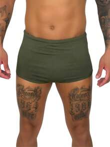 kLARALUH Medium Ventto Basic Plain Swimsuit, Zero Transparency Fabric, Beach And Pool Fashion - Army Green - View 7