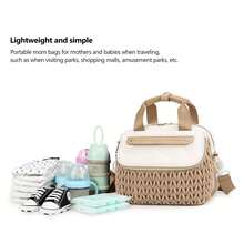 1pc Quilted Diaper Bag Tote With Long Shoulder Strap, Suitable For Moms And Dads, Small Baby Diaper Changing Bag, Suitable For Newborn Boys And Girls Travel - Multicolor - View 10