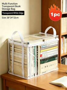 Portable Transparent PVC Storage Bag, Multi-Functional Organizer With Backpack Strap, Zipper And Handle, Durable Rectangular Large Capacity Storage Bag, Suitable For Clothes, Books, Toys And More,Back To School - Multicolor - View 13