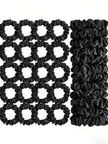 5/10/20/30pcs Women's Small Red Hair Ties, Satin Silk Ponytail Hair Scrunchies, French Elastic Hair Bands, Suitable For Summer, Beach, Wedding, Holiday Gift, Vacation And Other Occasions, Can Be Used As Hair Ties, Hair Accessories, Hair Decorations, Hair Bands, Hair Scrunchies - Multicolor - View 2