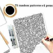 25/50/75/100pcs Stress Relief Line Drawing Practice Sheets - Random Non-Repeating Styles, Stress Relief Line Art, Pen Control Practice, Sketching Line Drawing Book, Essential For Drawing Practice, Suitable For Adult Drawing Training And Time Killing, Perfect For Casual Gifts, Birthday And Holiday Gifts (Random Patterns) - Sets - View 15