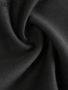 DONICY Women's Solid Color Pleated Wide Leg Loose Long Pants, Fashion Casual - Black - View 3