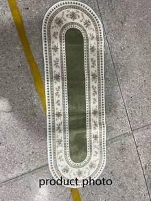1 pieza Alfombra de pasillo estilo europeo con estampado floral verde, alfombra de área, tapete, decoración del hogar, decoración de la habitación, alfombra lavable, regalo de vuelta a la escuela - Multicolor - Ver 4