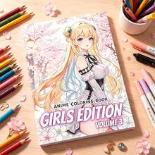 [NEW CIRLS EDITION Coloring Book] 1pc Original Coloring Book ,22 Pages Single-Sided Printing,Clear Lines And Exquisite Patterns,Ideal For Relaxation | Perfect Gift For New Year, Christmas,Birthdays,School Holidays,Perfect For Adults & Teens & Child - Anime Girl - View 4