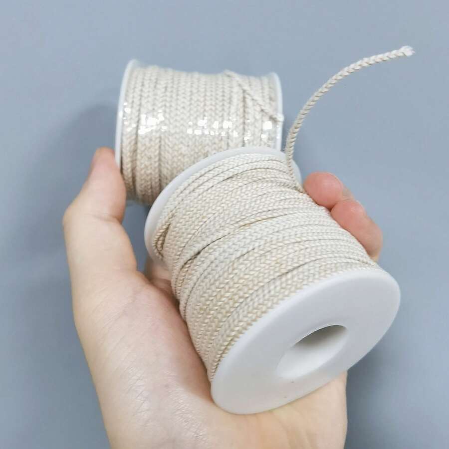 1 Roll 50m Braided Wax Candle Wick, Low Smoke Wax Core, Candle Making Tool, Suitable For Multiple Candle Sizes - 1 Pc - View 1