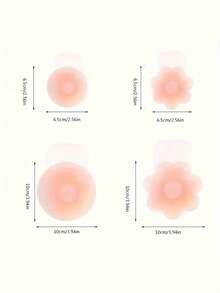 2pcs Reusable Seamless Silicone Nipple Covers, Invisible Breast Lift Tape, Anti-Slip Pasties, Solid Color Bra Accessories, 100% Silicone, Hand Washable,Easy To Clean Bra Accessories,Fits All Bust Sizes - Multicolor - View 6