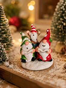 Resin Christmas Elf Choir Figurine, Winter Snowy Church Statue, Christmas Village Decor, Christmas Tabletop Bookshelf And Fireplace Decoration, Holiday Home Decor Christmas Gift - Christmas Decoration Ornament - View 11
