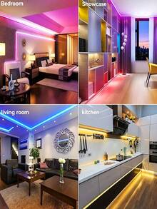 Smart Remote Control RGB LED Strip Lights, Computer TV Background Decoration, USB Powered, RGB LED Suitable For Bedroom, Home, Outdoor, Party, Gathering, Halloween, Christmas Decoration, TV Backlight, Room Decoration, Birthday Decoration, Graduation Decoration - Black - View 7