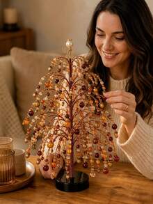DIY Beaded Christmas Tree Set, Handmade Beaded Craft Decoration Kit, Includes Colorful Beads, Hanging Ornaments, Topper And Base, Suitable For Desktop Holiday Display, Winter Home Decor, Christmas Party Decoration, Christmas DIY Crafts, Creative Handmade Gifts - Regular Model - View 10
