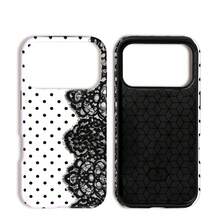 Koolife Lace Printed Phone Case, Smooth Hard Shell Design, Made Of TPU And Printing Material, Scratch-Resistant Durable Shockproof, Compatible With IPhone 11, 12, 13, 14, 15, 16, 17, 18 Series (Including Pro And Pro Max Versions), Great Gift Choice - Black and White - View 3
