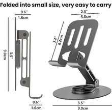 KELEEL Aluminum Alloy Phone Stand - Waterproof, 360° Rotating Desktop Base, 2-Section Adjustable And Foldable Design, Suitable For Office And Bedside Use - Multicolor - View 4