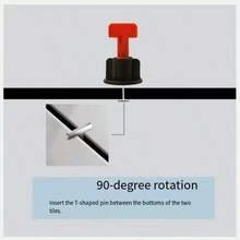 50pcs/Pack Ceramic Tile Leveling System, T-Shaped Tile Leveling Clips For Floor And Wall Tile Installation, Reusable Tile Spacers For Construction And Renovation, Prevents Hollow And Thermal Expansion, Ensures Flat And Secure Tile Laying, Building Decoration Material - A - View 3