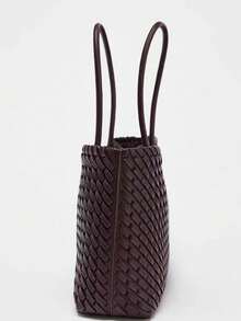 Elegant And Minimalist Style Fashionable Woven Pattern Handbag, Business Style Retro Versatile Practical Texture Handbag, Suitable For Commuting. - Redwood - View 5