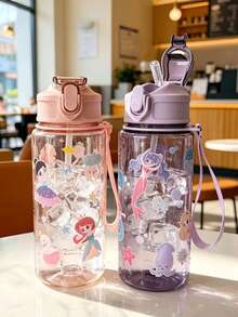 1個 500ml 可愛便攜運動水壺附吸管，卡通恐龍圖案杯，適合露營、戶外、居家、萬聖節、馬克杯、禮物、秋季、聖誕禮物、水杯 - 彩色 - 查看 6