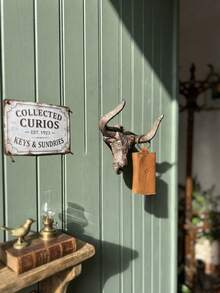 1pc Cast Iron Bull Head Wall Hook, 4.92 Inch Handmade Heavy Duty Rustic Western Style Hook, Bronze Finish, Suitable For Coats, Keys, Leashes, Towels, Hats, Bags, Vintage Barn Farmhouse Year-Round Decor, Indoor/Outdoor Living Room, Bedroom, Kitchen, Housewarming Gift - Rust - View 6