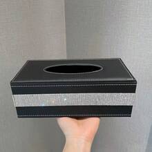 Luxury Exquisite Rhinestone Tissue Box, Dining Table Tissue Storage, Travel Essential, Bathroom Decor, Home Room Decor, Kitchen Decor, Halloween - Multicolor - View 5