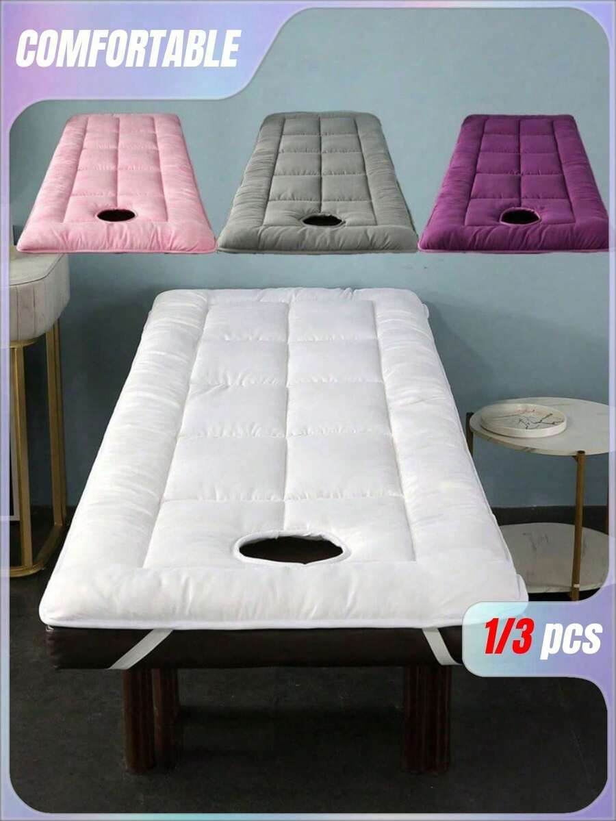 1pc Soft Thickened SPA Massage Bed Pad, Comfortable Face Down Sleeping Cushion With Breathable Hole, Suitable For Facial Care, Massage And Beauty Salon Use - Multicolor - View 1