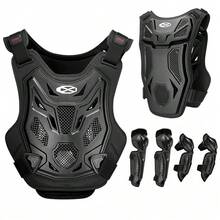 1 Pc Motorcycle Armor Vest Black Motorbike Vest Motocross Kneepads Elbowpads Riding Protective Motorcycle Chest Back Protection Motocross Armor Racing Vest Motorcycle Accessories Riding Essentials For Women Men Rider Gift - A - View 1
