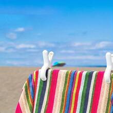 6pcs Beach Towel Clips Heavy Duty Plastic Non-Slip Clips Set For Pool Lounge Chair Towel Holder Anti-Slip Decorative Sunbathing Beach Vacation Pool Accessories Durable Waterproof Outdoor Summer Travel Essentials Christmas Gift For Women Men - View 6