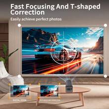 迷你 Full HD 投影機 Android 11.0 雙頻 WiFi 6 180°旋轉支架 自動梯形校正 家用劇院 戶外露營 辦公室 遊戲 便攜電影投影機 聖誕禮物 - 黑色 - 查看 5