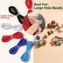 10 Colors High Elasticity Round Elastic Cord 2mm Diameter, Strong Tensile Resistance, Anti-Breakage Elastic String For Handmade DIY Beaded Bracelet Weaving, Jewelry Making, Bead Stringing, Pendant Cord, Crafting Material - Beading Cord - View 3