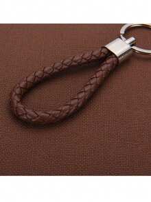 5 Buah Gantungan Kunci Tali Kepang Tangan Kulit PU untuk Mobil, Gantungan Tas Kreatif, Hadiah untuk Pria dan Wanita - Gantungan kunci kulit PU - View 5