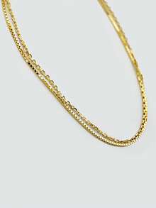 falinne S925 Sterling Silver Gold Plated Double Layer Thin Bracelet, Integrated Dainty Box Plain Chain Adjustable Minimalist Stackable Hand Jewelry For Women - Double-layer Stackable Thin Bracelet - View 4