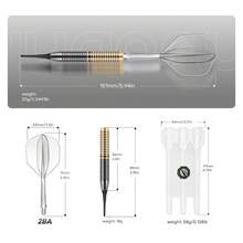 HUANUQ 20g Brass Soft Tip Dart Set, 2 Colors Available, 3-Piece Integrated Dart Set, Threaded Non-Slip Dart Barrel, Equipped With Extra Replacement Dart Shafts And Flights, Portable Storage Box (Includes Carabiner, Can Be Carried Around), Professional Indoor Dart Throwing For Beginners And Advanced Players, Professional Darts For Dart Enthusiasts - Multicolor - View 3