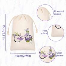 CARRIECUR 12/24Pcs Lavender Canvas Drawstring Bags, 4 Assorted Rustic Farmhouse Designs Sachet Pouches With Drawstring, Cream Reusable Gift Sacks For Lavender Sachets, Birthday,Wedding Favors, Aromatherapy, Jewelry & Home Fragrance Supplies - View 5