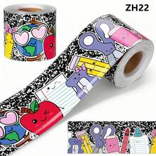32.8ft (10m) Self-Adhesive Bulletin Board Border With Expression Eyes, Nose, Mouth - Colorful Appearance - Suitable For Classroom, Office, Home Decor, Party, Photo Frame - Optimistic Classroom Decoration Sticker, Cartoon Style Durable Material Pencil Design, High Quality Sticker, Craft Enthusiasts, Fun Decoration - 10m - View 14