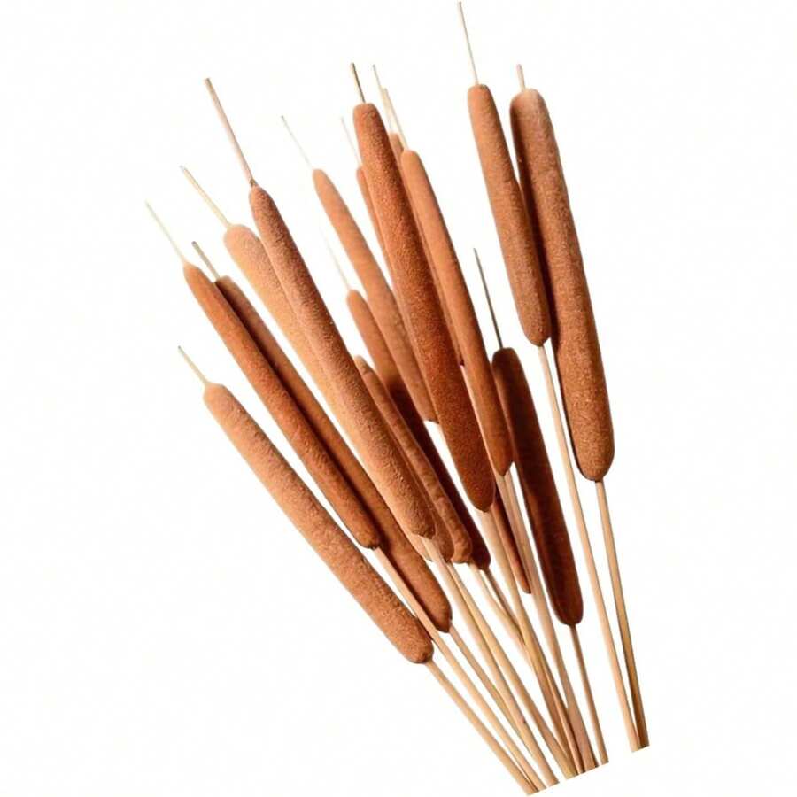 5/10 Pcs Artificial Cattails Flowers, Artificial Plants For Home Table Centerpieces, Decorative Floral Arrangements For Rustic Weddings And Office Vases - Brown - View 1