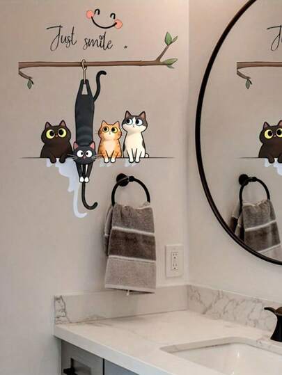 Miếng dán cửa và cửa sổ, miếng dán cửa sổ kính, decal tường mèo hoạt hình, miếng dán họa tiết hoạt hình, miếng dán trang trí lối vào, miếng dán tường nền phòng khách phòng ngủ sofa, tranh trang trí cửa sổ kính, miếng dán trang trí phòng tắm