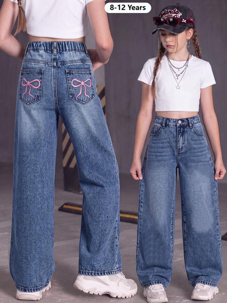 Tween Girl New Autumn/Winter Fashion Denim Long Pants